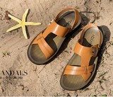 2016新款奥康正品牌夏季英伦风韩版男士商务休闲沙滩鞋真皮男凉鞋