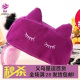 化妆包容量韩国猫咪零钱包手拿包小可爱半圆形包包女收纳包包邮