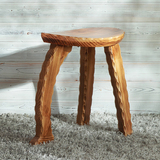 复古典创意环保原木松木小板凳换鞋凳子实木方凳时尚矮凳树叶凳子