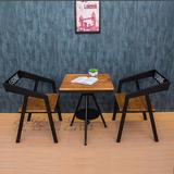 铁艺复古休闲户外阳台桌椅组合三件套小圆桌奶茶店咖啡厅酒吧桌椅