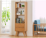 慕之纯实木书架简约现代橡木小书柜书房展示柜原木置物架特价