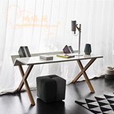 北欧简约原木色书桌电脑桌定制书桌作台定制办公桌实木书桌烤漆桌