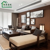 中式全实木沙发现代样板房别墅会所样板房客厅布艺家具简约罗汉床