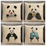 熊猫抱枕动物创意棉麻抱枕汽车沙发靠枕坐垫靠垫周边定做定制芯套