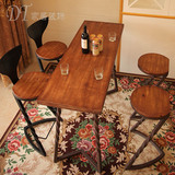 北欧宜家实木吧台桌美式简约家用小吧台客厅转角高脚桌椅组合特价