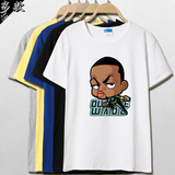 卡通Q版创意热火韦德詹姆斯篮球短袖T恤 男夏大码运动nbat恤纯棉