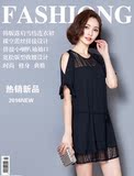 2016新款韩版雪纺孕妇连衣裙春夏装短袖立领中长款孕妇上衣纯色黑