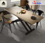 美式乡村实木铁艺书桌餐桌桌子办公桌酒店桌桌椅长方形多功能做旧