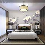 3D古典国画牡丹酒店客厅电视沙发卧室背景墙无缝丝绸墙纸壁画壁纸