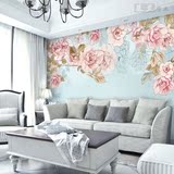 欧式现代手绘花卉客厅电视沙发卧室背景墙无缝无纺布墙纸壁画壁纸