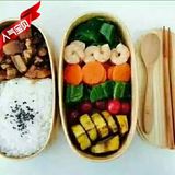 日式便当盒手工木质双层餐盒创意可爱便携送餐盒木制日本寿司饭盒