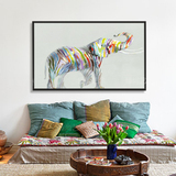 中式波普大象现代简约油画装饰画样板房挂画有框抽象画手工创意画