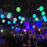LED发光球吊灯圆球形天花板吸顶灯遥控变色落地草坪客厅装饰吊灯