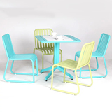 商业户外家具欧式现代简约铝合金餐椅一桌四椅庭院铝板桌椅组合