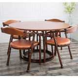 北欧宜家实木餐桌客厅大圆桌铁艺茶几创意休闲咖啡桌洽谈桌圆形桌