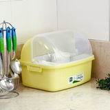 新款加厚小号塑料带盖厨房置物架 角架放碗架 整理碗柜碗盆沥水架