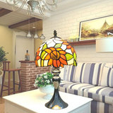 蒂凡尼欧式创意田园复古简约书房婚庆卧室床头彩色玻璃创意小台灯