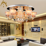 欧式锌合金吊灯玻璃水晶简约创意复古新款led餐厅卧室客厅吊灯