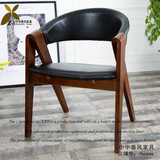 大A书椅实木复古餐椅欧式新古典书椅法式现代简约咖啡厅休闲椅子