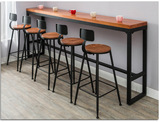 美式星巴克LOFT铁艺实木吧台桌  简约休闲高脚酒吧咖啡厅桌椅组合