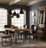 特价美式乡村铁艺实木简约复古餐桌餐椅桌椅组合套件LOFT风格桌子