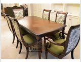 定制/美式乡村实木餐桌欧式复古餐桌椅法式餐厅长餐桌餐椅特价