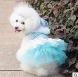 包邮宠物狗狗玩具泰迪比熊博美贵宾衣服秋冬装粉色公主棉衣裙子