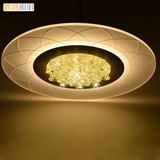 现代简约LED吸顶客厅灯大气 莲花圆形超薄水晶灯卧室温馨餐厅灯具