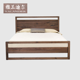 北欧日式实木床北美进口黑胡桃1.8米1.5米双人床现代简约卧室婚床