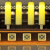 中式圆柱型羊皮吊灯酒店餐厅茶楼小单头卧室吧台阳台玄关圆形灯具