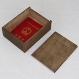 特价zakka复古木质结婚证抽拉收纳盒整理盒仿古首饰木盒证件盒
