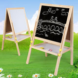 儿童多功能画板画架黑板写字板磁性支架式可升降双面家用木制玩具