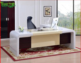 简约烤漆老板桌 现代大班台 时尚大班桌定制白色经理办公桌总裁桌