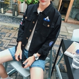 潮流2016春秋韩版棒球服男士印花外套日系复古修身夹克青年茄克衫