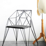 铁艺铁线镂空休闲时尚个性创意简约咖啡厅靠背洽谈椅子餐桌椅书椅