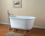 银山卫浴总统浴缸1.37米独立式铸铁浴缸 加深坐式泡澡搪瓷浴缸
