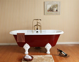 银山正品铸铁独立式1.7米欧式古典椭圆浴缸进口釉料 铸铁浴盆新款