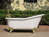 1.6米欧式带脚彩色铸铁贵妃缸/德国AA釉面铸铁搪瓷带脚独立式浴缸
