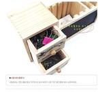 创意带小黑板抽屉多功能木质笔筒 办公桌面收纳盒置物架收纳座