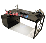 黑色钢琴烤漆电脑桌书桌现代办公桌老板桌旋转书桌铁艺电脑桌特价