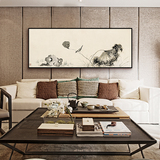 客厅装饰画现代中式简约荷花壁画卧室办公室单幅挂画沙发背景墙画