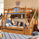 地中海儿童子母床上下床美式家具双层床高低床1.5全实木组合拖床