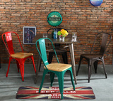 铁艺餐椅复古靠背欧式实木现代简约椅子咖啡餐厅工业风铁皮金属椅