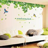 绿叶树叶墙贴客厅背景风景电视特大墙贴纸墙贴画卧室玄关田园书房