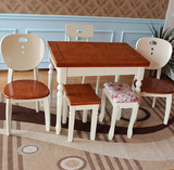 实木折叠现代时尚餐桌椅组合韩式简约地中海可伸缩宜家家用户型桌