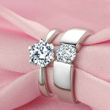 创意情侣对戒仿真钻戒男女六爪结婚表白戒指道具一对刻字礼物饰品