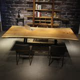 美式LOFT北欧风胡桃木烘干实木大板花梨大板设计师原木办公桌子茶