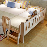 特价包邮实木儿童床松木带护栏床婴儿看护床单人床宝宝床三面尾梯