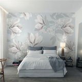 现代简约北欧风格手绘树叶鸟儿壁纸卧室沙发电视背景墙纸大型壁画