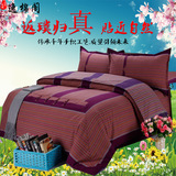 老粗布四件套全棉复古中国风纯棉床上用品家纺 床单加厚被套